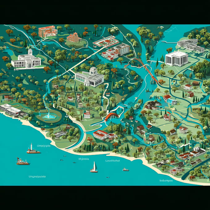do flat business vector maps of any location
