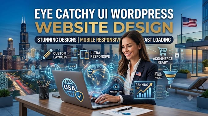 create or build eye catchy UI wordpress website design