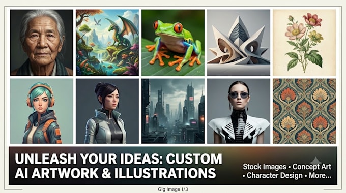 create custom ai generated artwork, stock images, and illustrations