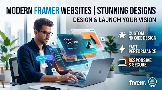 create modern framer website design, framer landing page, framer developer