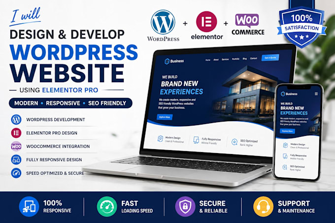 design or develop a modern wordpress website using elementor pro