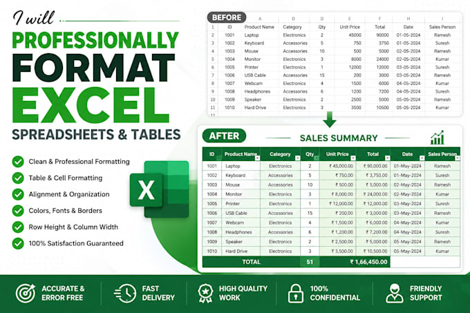 professionally format excel spreadsheets and tables
