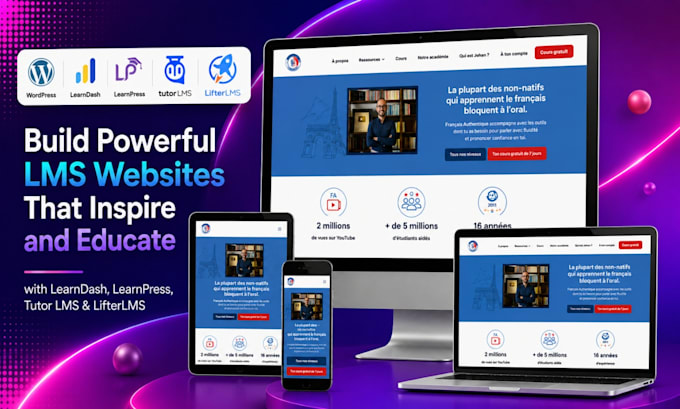 build learndash learnpress tutor lms lifterlms wordpress elearning lms website