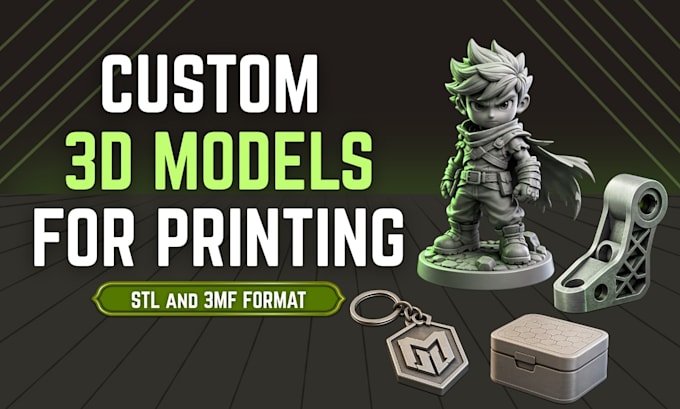 design custom 3d models for printing in stl and 3mf format