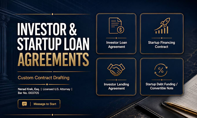 draft custom startup financing and corporate loan contracts
