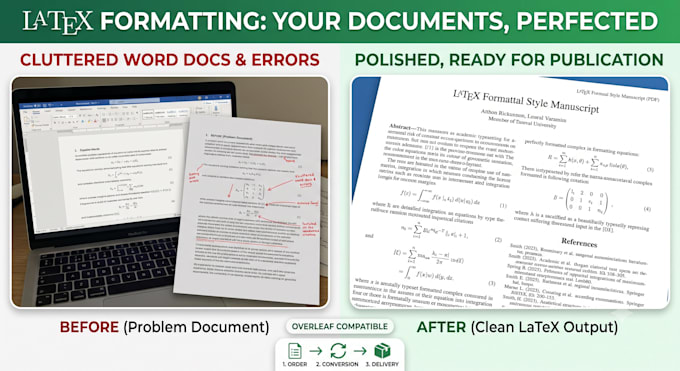 format, fix, and convert your document or manuscript into latex