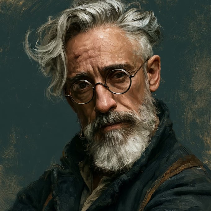 draw digital realistic oil portrait painting