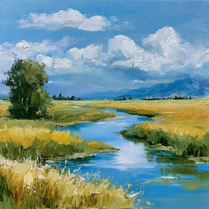 paint a custom landscape oil painting on canvas