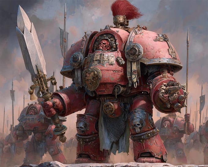 design a dark grimdark sci fi character illustration