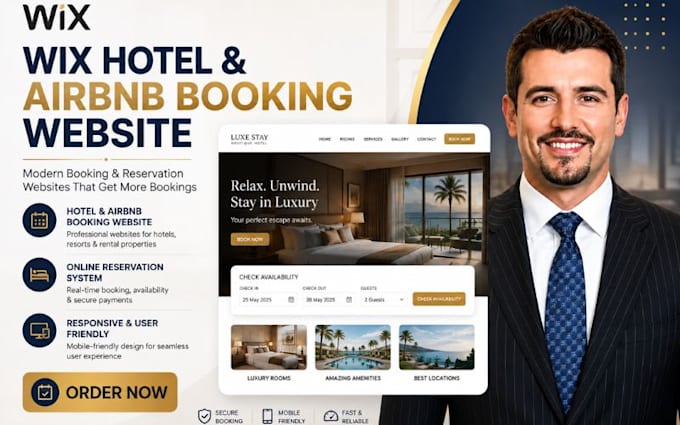 create wix hotel website wix airbnb booking and reservation website