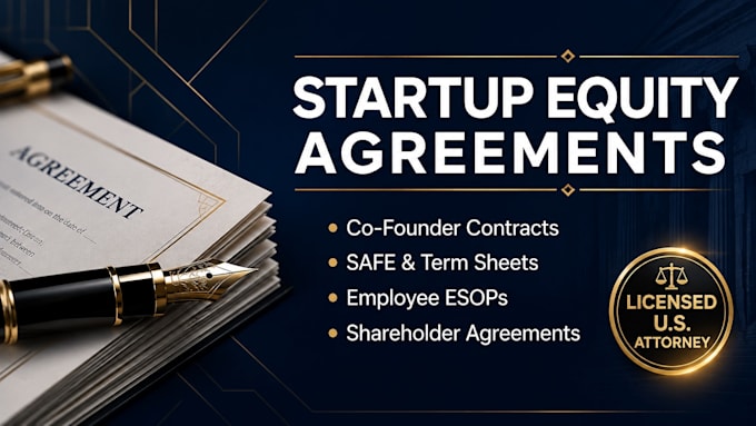 draft customized startup equity and cofounder vesting agreements