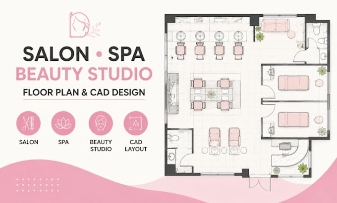 design salon spa beauty studio floor plan autocad layout