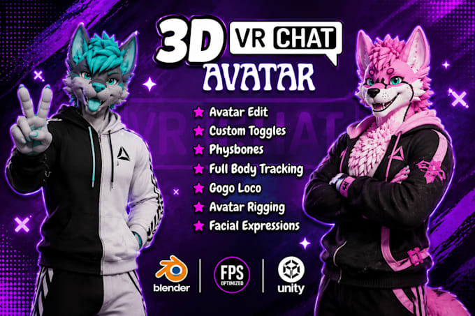edit, optimize, an customize vrchat anime an furry avatar edits