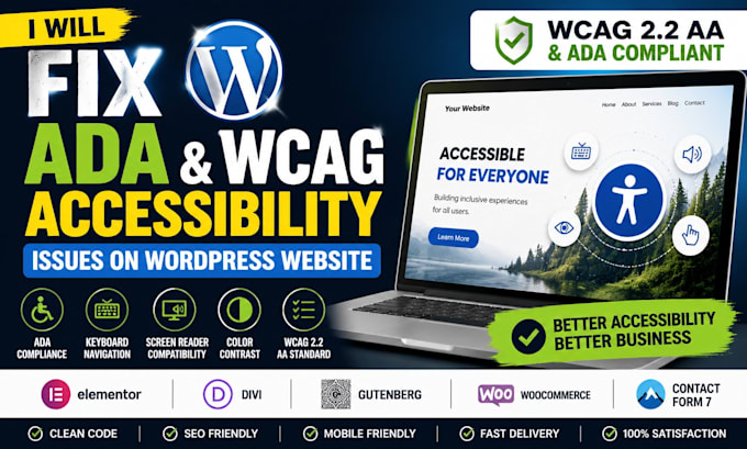 fix ada compliance and wcag accessibility issues on wordpress website