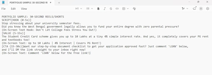 write high retention short form social media video scripts