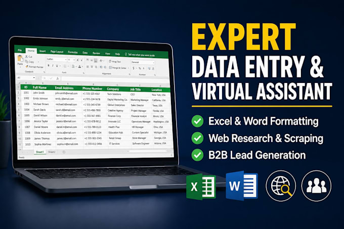 do professional data entry copy paste work contact writing