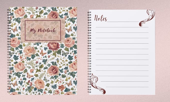 create aesthetic floral notebook designs