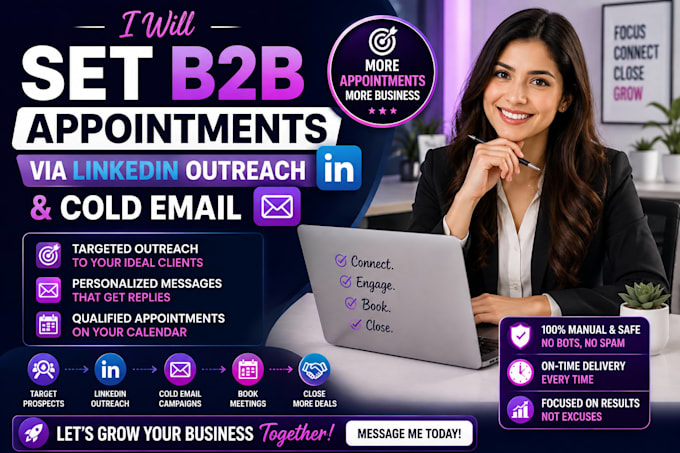 set b2b appointments via linkedin outreach and cold email