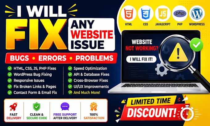 solve any website problem and optimize your website fast