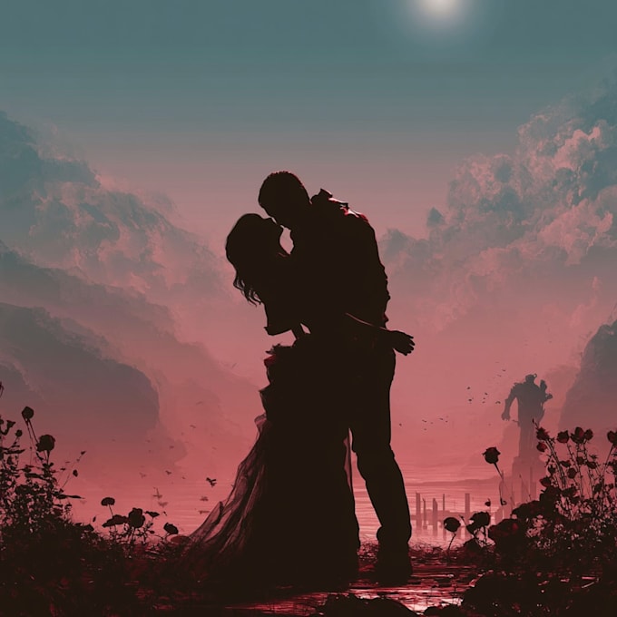 do design creative romantic book or ebook cover