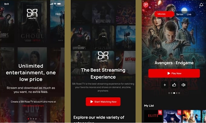 develop iptv app for smart TV and mobile with middleware and admin panel