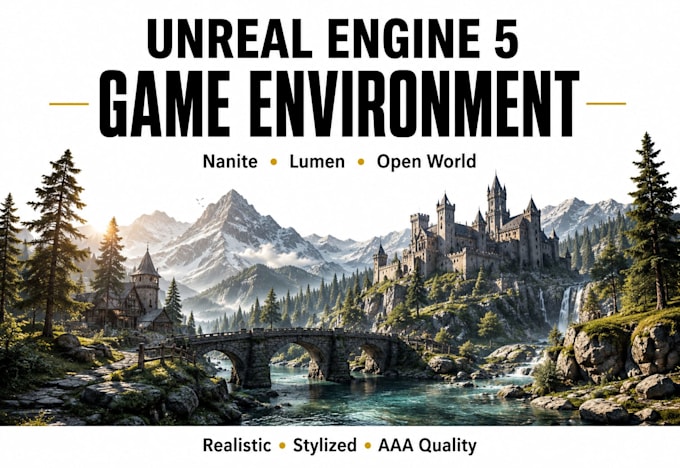 design ue5 open world game environment 3d level landscape design world building