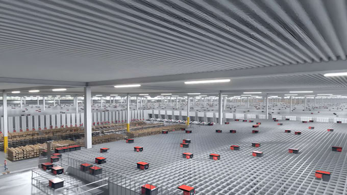 design 3d warehouse, auto store, fulfillment center and logistics facility