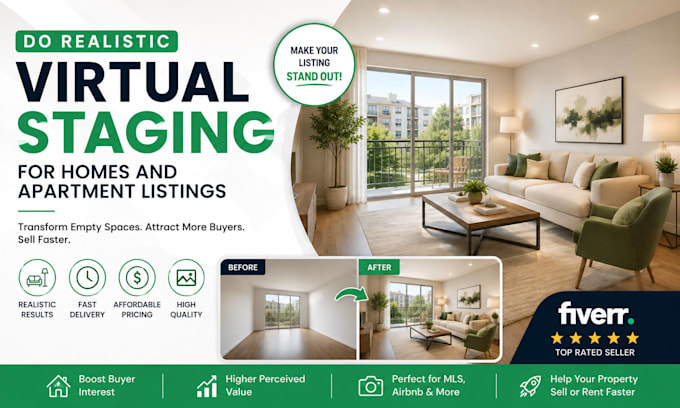 do realistic virtual staging for homes and apartment listings
