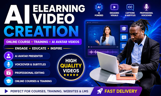 create ai elearning videos, online course and training videos heygen synthesia