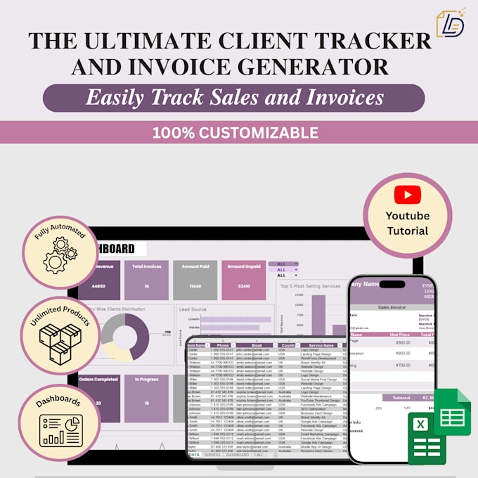 build a multiproduct invoice generator with CRM in excel