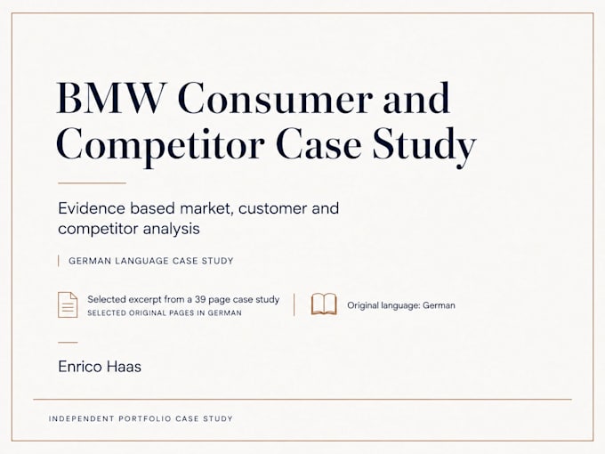 conduct market customer and competitor research with recommendations