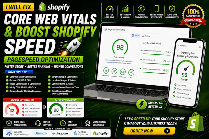 fix core web vitals and boost shopify speed pagespeed optimization