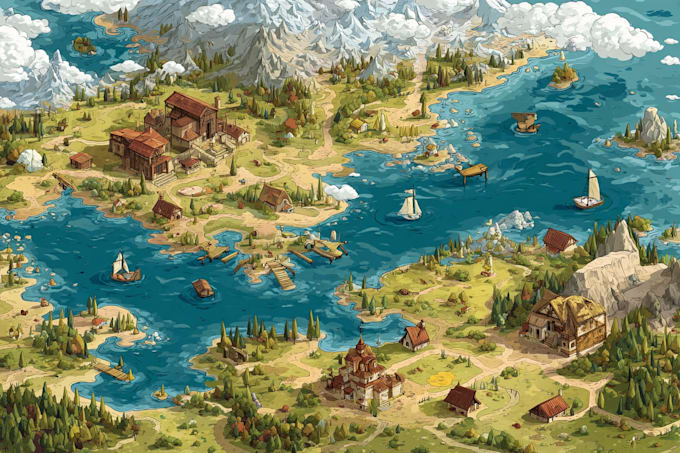 draw vector map or isometric map in illustrator