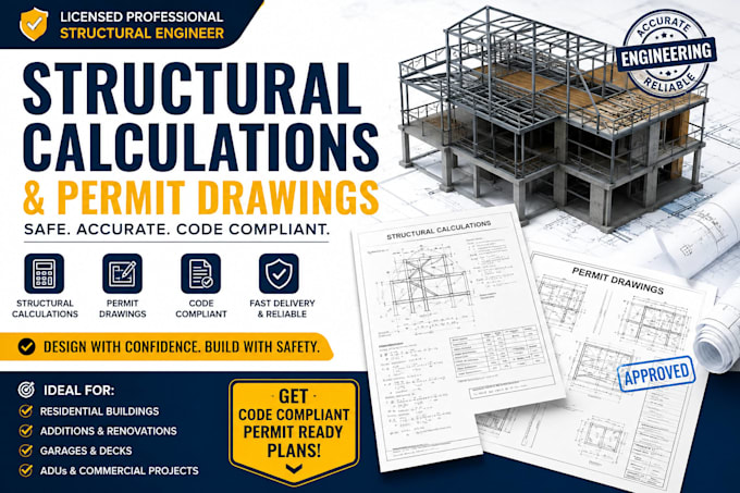 provide structural calculations permit drawings for your structural plans