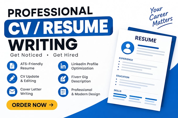 create professional ats resume write update cv cover letter build linkdin design