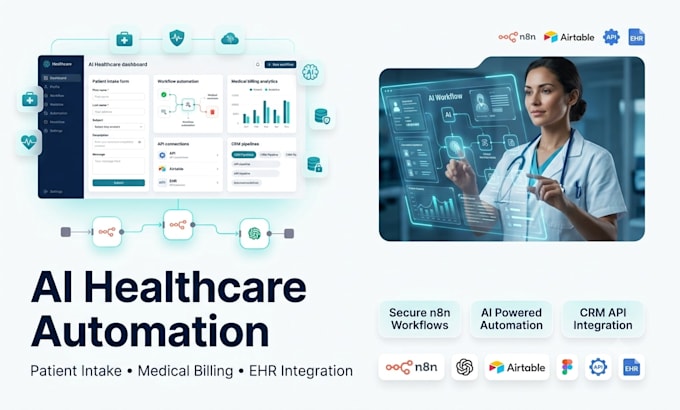 build ai patient intake n8n workflow, medical billing automation ehr