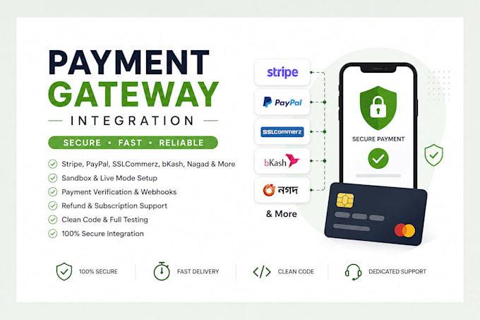 integrate any payment gateway into your website or app