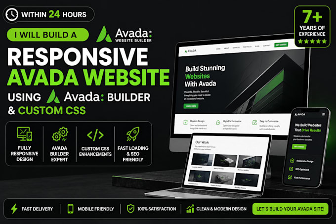 build a responsive avada website using ravada builde and custom CSS