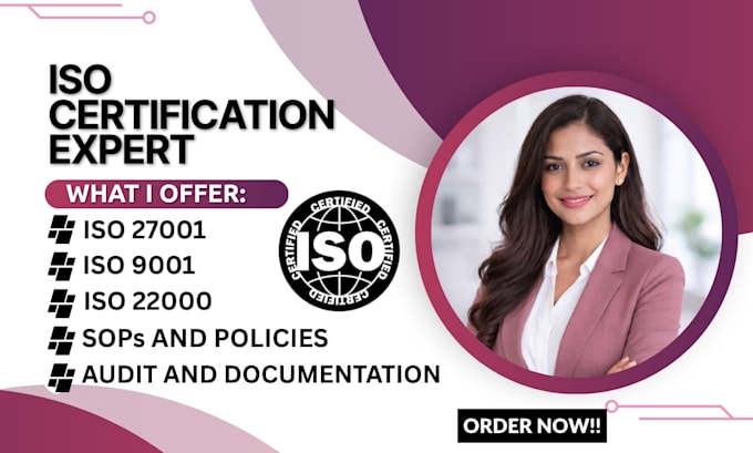prepare iso compliance documents, qms, isms, sops and audit ready manuals