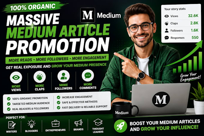 do massive medium article promotion, medium followers to increase engagement
