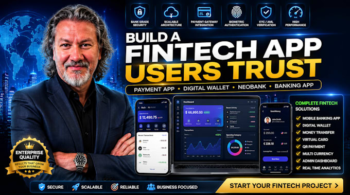 develop fintech app, payment gateway digital wallet and mobile neobank app
