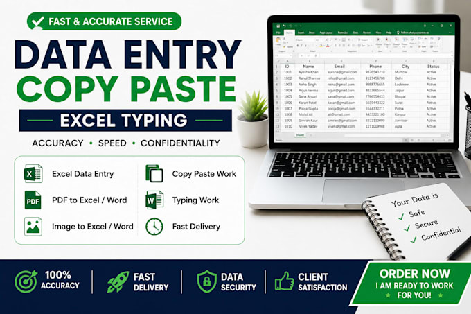 do accurate data entry, copy paste, and typing work
