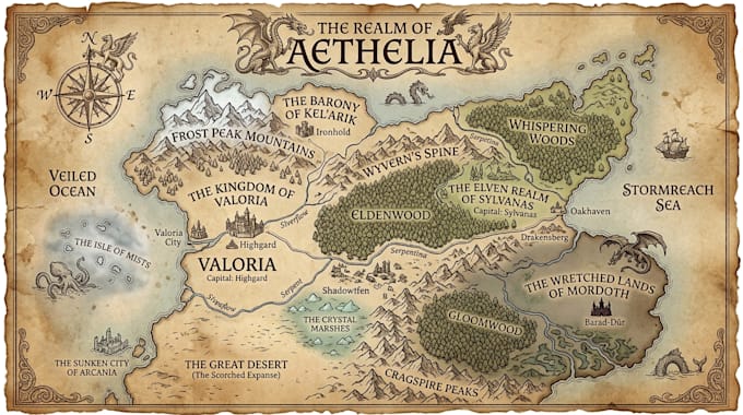 draw fantasy map, game map, site plan, event map, real estate map and vector map