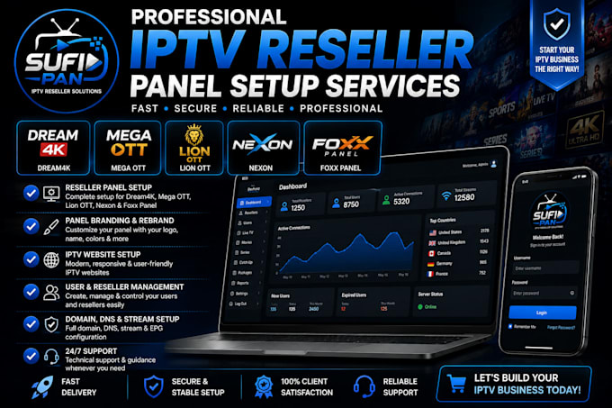 setup reseller panel for dream4k, mega ott, lion ott, nexon, foxx panel