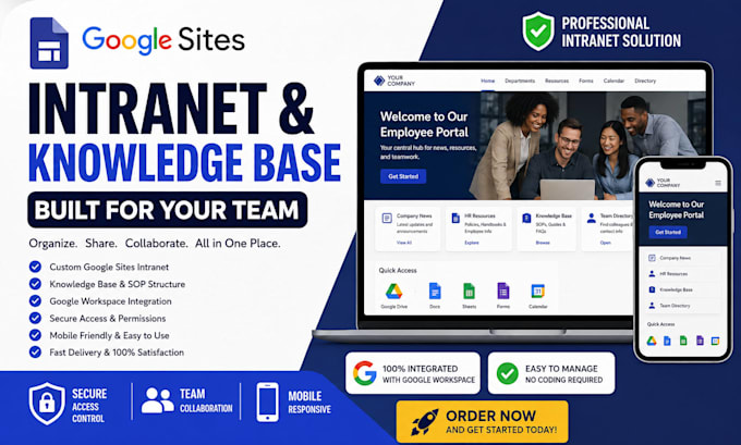 build corporate google sites intranet knowledge base and employee portal