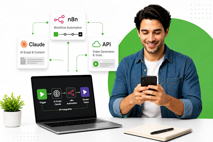 build ai video automation faceless ai video workflows using claude ai n8n api