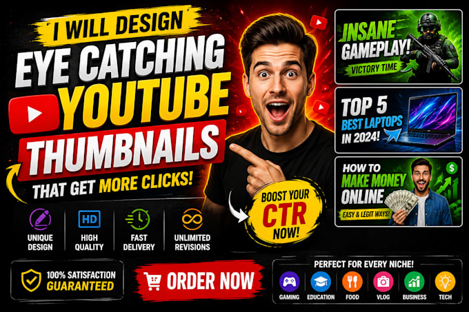 design eye catching youtube thumbnails that get more clicks