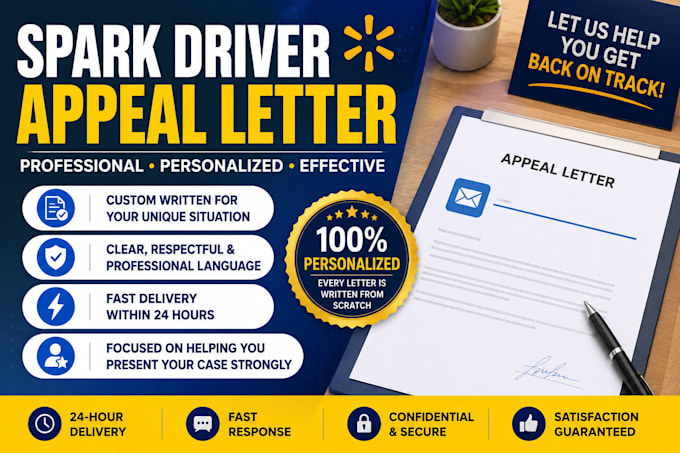 write a professional spark driver deactivation appeal letter