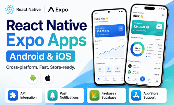 build react native expo app for android and ios