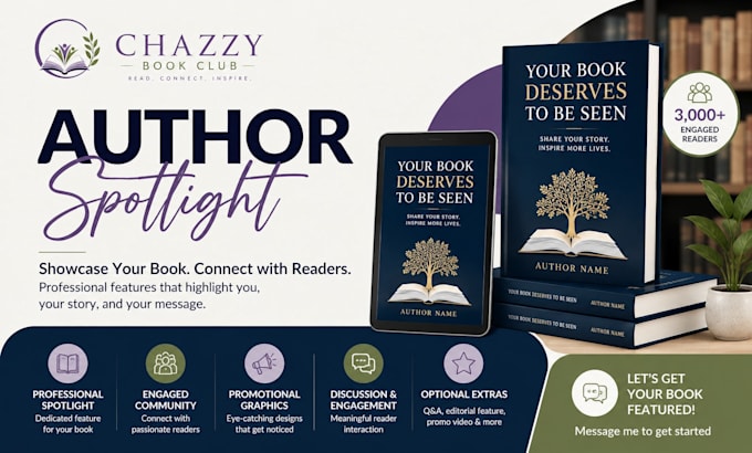 promote your book with a professional author spotlight feature
